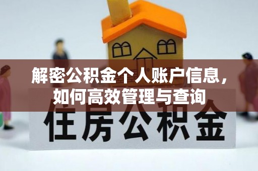 友谊解密公积金个人账户信息，如何高效管理与查询