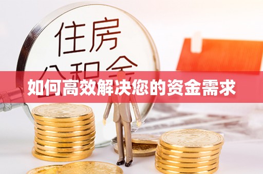 友谊如何高效解决您的资金需求